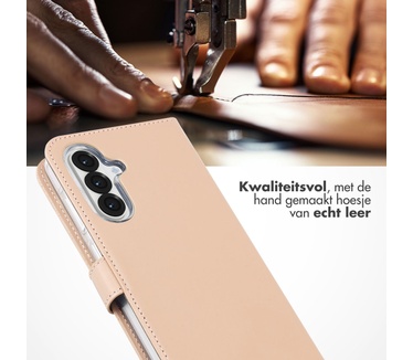 Selencia Echt Lederen Bookcase Samsung Galaxy A56 - Dusty Pink
