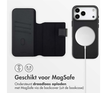 Accezz Leather Bookcase 2-in-1 met MagSafe