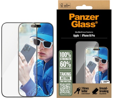 PanzerGlass iPhone 16 Pro Gehard Glas Edge to Edge Screenprotector