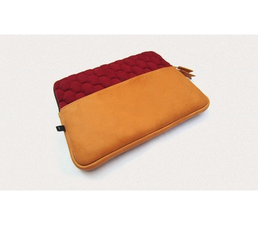 Concrete Cases Double Padded iPad Sleeve, Canvas/Leather Red Scales