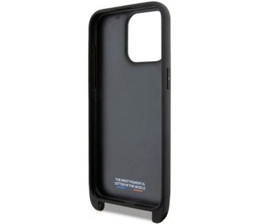 BMW M Carbon Tricolor met Strap Apple iPhone 15 Pro (6.1") Zwart Zwart