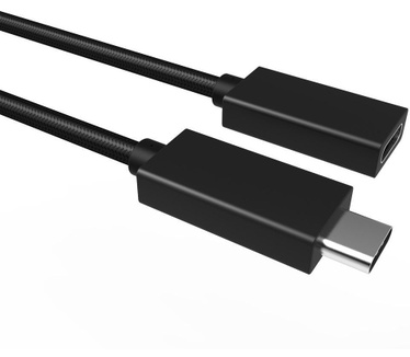 Allteq USB C verlengkabel, 1m Zwart