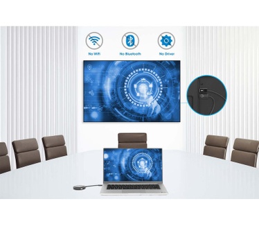 Manhattan Draadloze HDMI-presentatieset 1080p, 2-delige set met HDMI-ontvanger en HDMI-zender (dongle), voor draadloze videoweergave vanaf laptop, tablet of smartphone naar tv of HDMI-projector, zwart