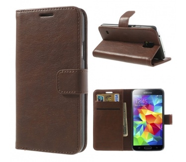 Kees KEES Luxe Portemonnee Hoesje Samsung Galaxy S5 - Bruin