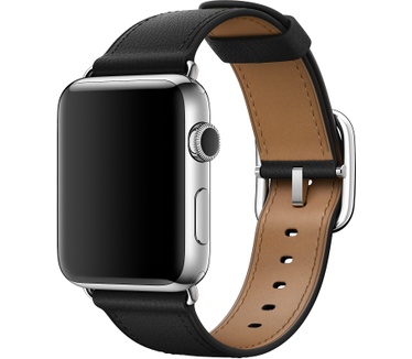 Apple Zwart bandje, klassieke gesp (42 mm)