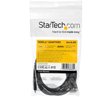 Startech.com USB-C naar DisplayPort 1.2 kabel bidirectioneel 2 m