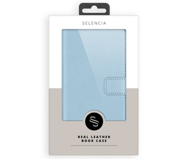 Selencia Echt Lederen Bookcase Samsung Galaxy S23 - Air Blue