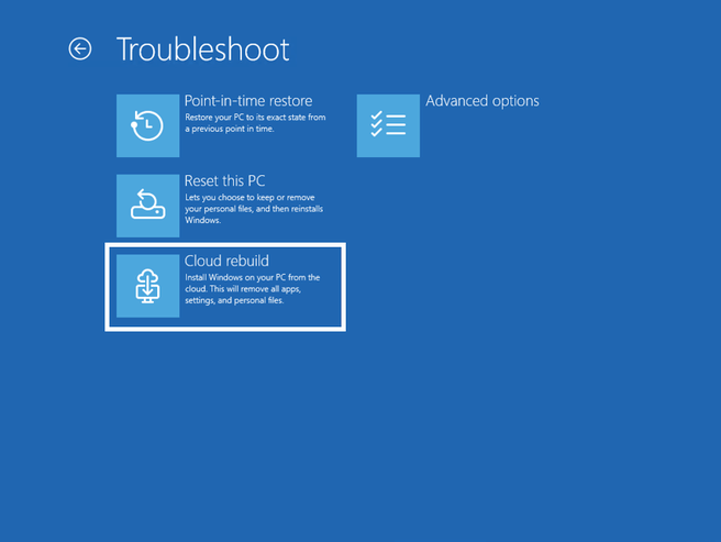 Windows 11 Cloud rebuild