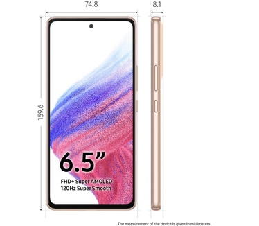Samsung Galaxy A53, 8GB ram, 256GB opslag Perzik