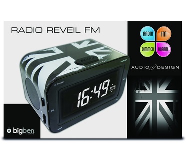 Bigben Interactive Stijlvolle wekkerradio met Britse vlag