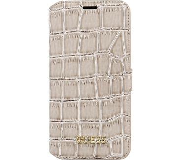 Guess Crocodile Folio Book Case voor Samsung Galaxy S7 - Beige Beige