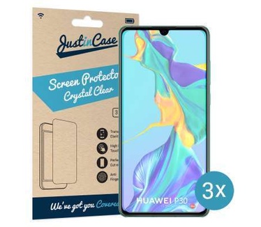 Just in Case Huawei P30 Screenprotector - 3 stuks - Transparant