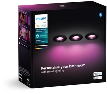 Philips Hue Xamento badkamerinbouwspot - wit en gekleurd licht - 3-pack Zwart