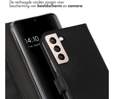 Selencia Echt Lederen Bookcase Samsung Galaxy S22 Plus - Zwart