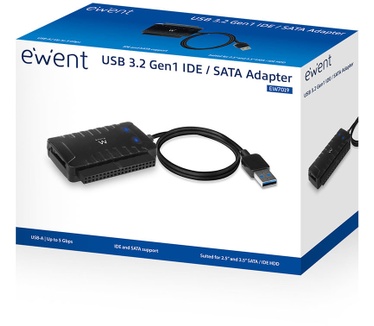 Ewent EW7019 USB naar 2.5 inch en 3.5 inch IDE/SATA Adapter Zwart