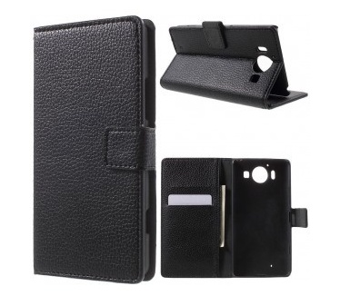 qMust Microsoft Lumia 950 Wallet Case - hoesje met stand - zwart
