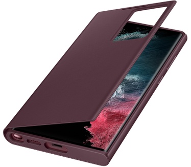 Samsung Smart Clear View Hoesje - Galaxy S22 Ultra Rood