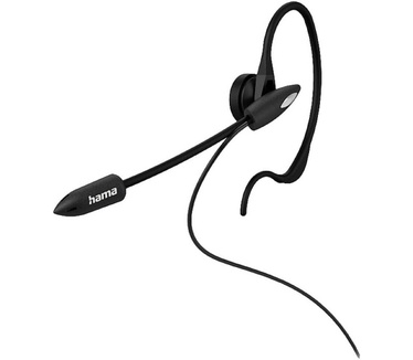 Hama In-Ear-Headset In Ear headset Kabel Telefoon Mono Zwart Volumeregeling, Microfoon uitschakelbaar (mute)