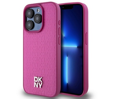 DKNY Repeat Stack Logo Back Case - iPhone 15 Pro (6.1") - Roze Roze