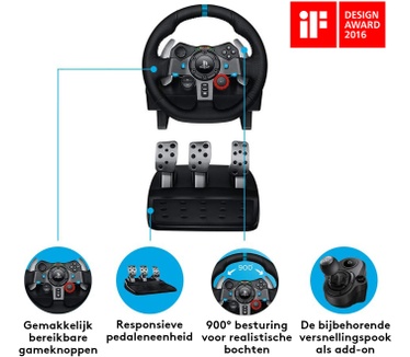 Logitech G29 Driving Force Aluminium, Zwart