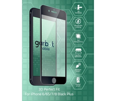 Garbot 9H 3D Screen Protector Black for Apple Iphone 6/6S/7/8 Plus