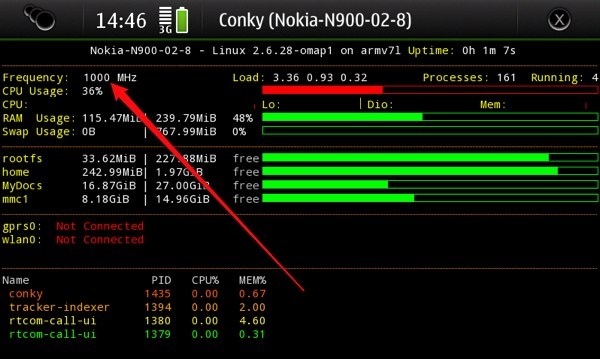 Nokia N900 Overklok
