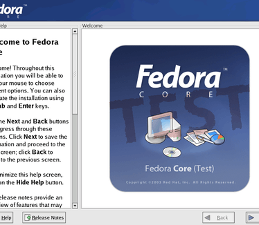 Fedora Core Installer - begin