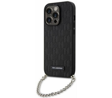 Karl Lagerfeld Saffiano Monogram - iPhone 14 Pro Max (6.7") Zwart Zwart