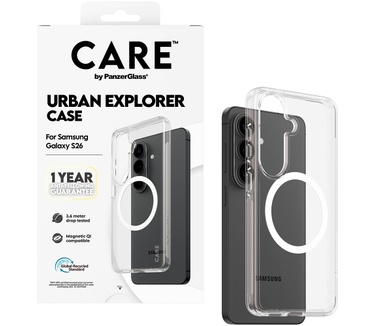 PanzerGlass CARE™ by PanzerGlass® Urban Explorer Case Transparent w. White Qi Samsung Galaxy S26