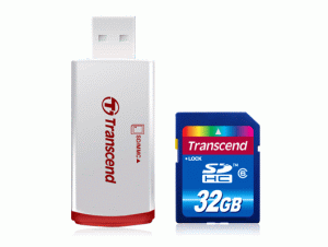 Transcend SDHC 32GB Class 6 + USB Card Reader