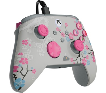 Turtle Beach Rematch Advanced bedrade gamecontroller voor XBOX & PC - Cherry Blossom, XBOX Series X|S, XBOX One, PC, 2 toewijsbare knoppen, Hall-effect-triggers, audiobediening, licht op Blauw, Grijs, Zwart