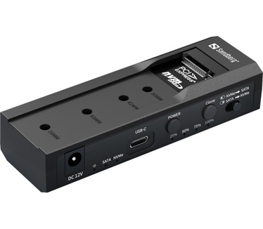 Sandberg USB-3 Cloner+Dock M2+NVMe+SATA Zwart