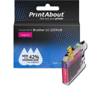 PrintAbout Huismerk Brother LC-225XLM Inktcartridge Magenta Hoge capaciteit