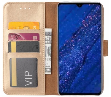 Luxe Lederen Bookcase hoesje voor de Huawei Mate 20 - Goud (Huawei Mate 20) Goud