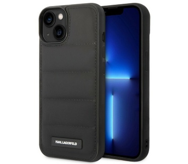 Karl Lagerfeld Quilted Puffy Back Case - iPhone 15 (6.1") - Zwart Zwart