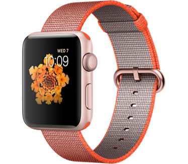Apple Watch 2 (Nylon bandje, 42mm) Rosé Goud (Grijs)