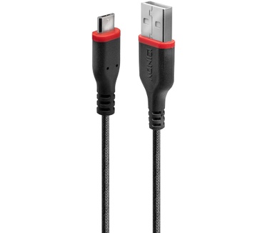 Lindy 0.5m Rein USB Type A to Micro-B Charging Zwart
