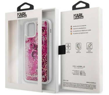 Karl Lagerfeld Charms Glitter Case iPhone 12 Pro Max (6.7") Roze Roze