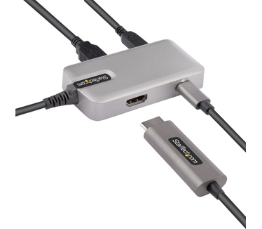 Startech.com USB C Multiport Adapter, USB Type-C naar 4K 60Hz HDMI 2.0, 100W Power Delivery Pass-through, 3-Port 10Gbps USB Hub, Compacte USB C Mini Dock, 25cm Kabel