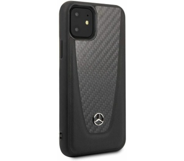 Guess Mercedes-Benz Carbon/Leather Back Case - iPhone 11 (6.1") - Zwart Zwart