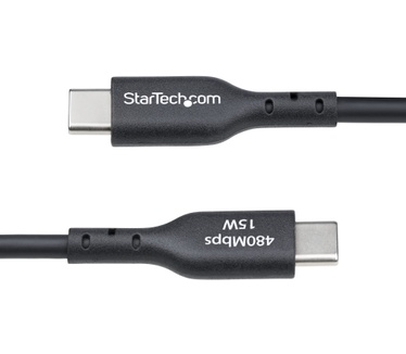 Startech.com 15cm USB-A naar USB-C Laadkabel, USB-A naar USB Type-C Oplaadkabel, Opladen & Synchroniseren, Fast Charge 3A, USB 2.0 Datakabel, TPE Mantel, Zwart