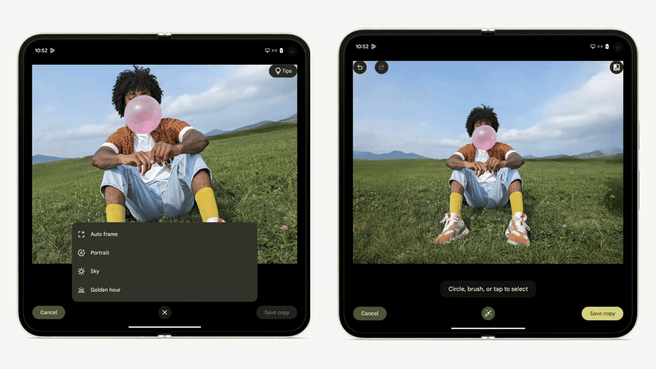 Google Photos Pixel autoframe