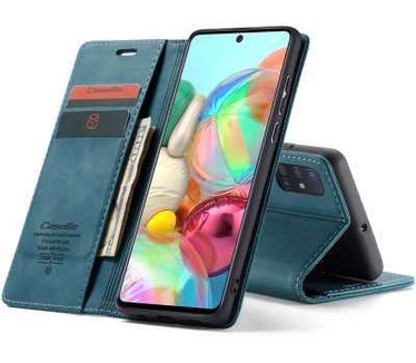 Caseme Samsung Galaxy A71 Retro Wallet Case - Blauw