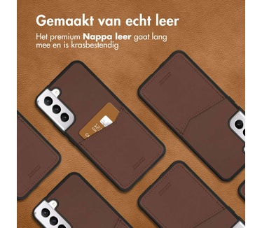 Accezz Premium Leather Card Slot Backcover Samsung Galaxy S22 Plus - Bruin