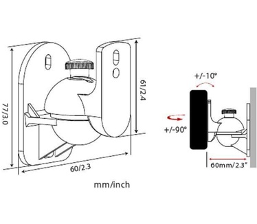 Techly Pair Speakers Wall Brackets Universal Adjustable ICA-SP SS28