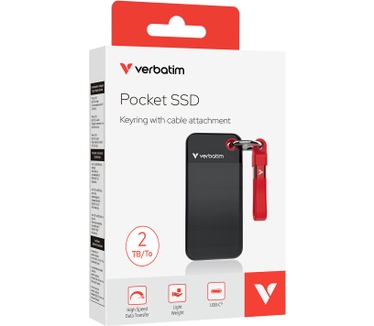 Verbatim Pocket SSD 2TB Rood, Zwart