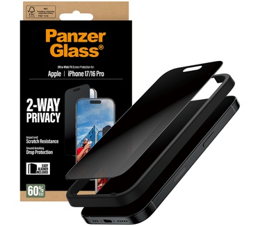 PanzerGlass PanzerGlass® 2-Way Privacy Screen Protector iPhone 17 | iPhone 16 Pro | Ultra-Wide Fit w. EasyAligner