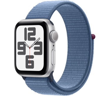 Apple Watch SE (2023), 40mm, GPS, Geweven sportbandje Zilver (Blauw)