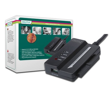 Digitus Digitus USB 3.0 - IDE & SATA. Verbindingsmogelijkheden: 2.5/3.5 IDE & SATA, USB 3.0, M. Kleur: Zwart Zwart