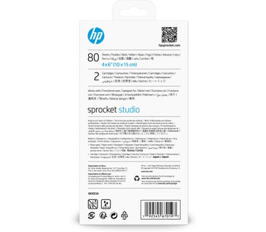 HP Sprocket fotopapier van 4 x 6 inch (10 x 15 cm) en cartridges, 80 vel